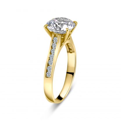 ROUND CATHEDRAL CHANNEL PAVE RING - Image 3
