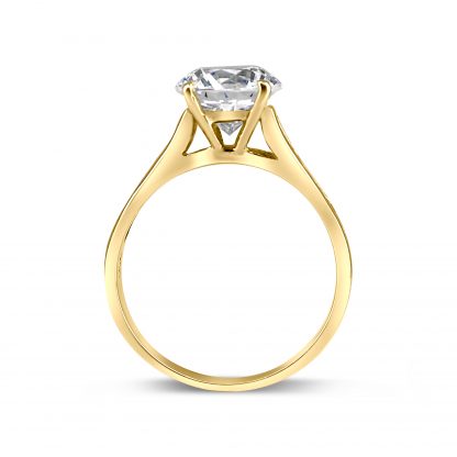 ROUND CATHEDRAL CHANNEL PAVE RING - Image 4
