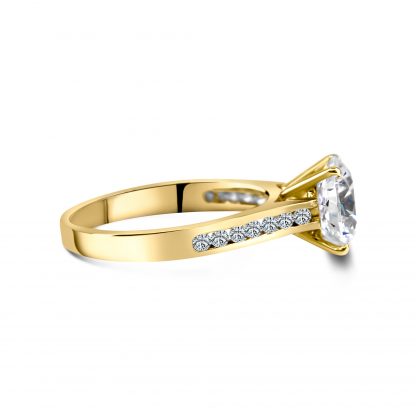 ROUND CATHEDRAL CHANNEL PAVE RING - Image 2