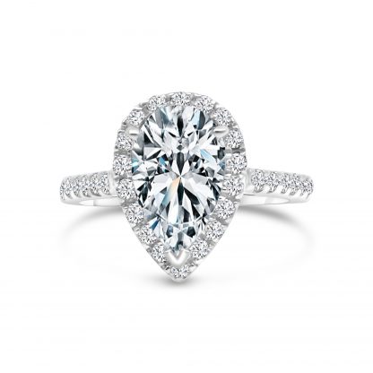 REINELLE PEAR HALO PAVE RING - Image 2