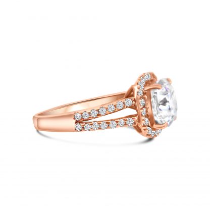 SQUARE BRILLIANT HALO DUAL PAVE RING - Image 5