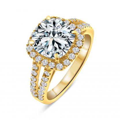 SQUARE BRILLIANT HALO DUAL PAVE RING - Image 2