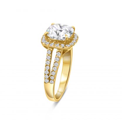 SQUARE BRILLIANT HALO DUAL PAVE RING - Image 3