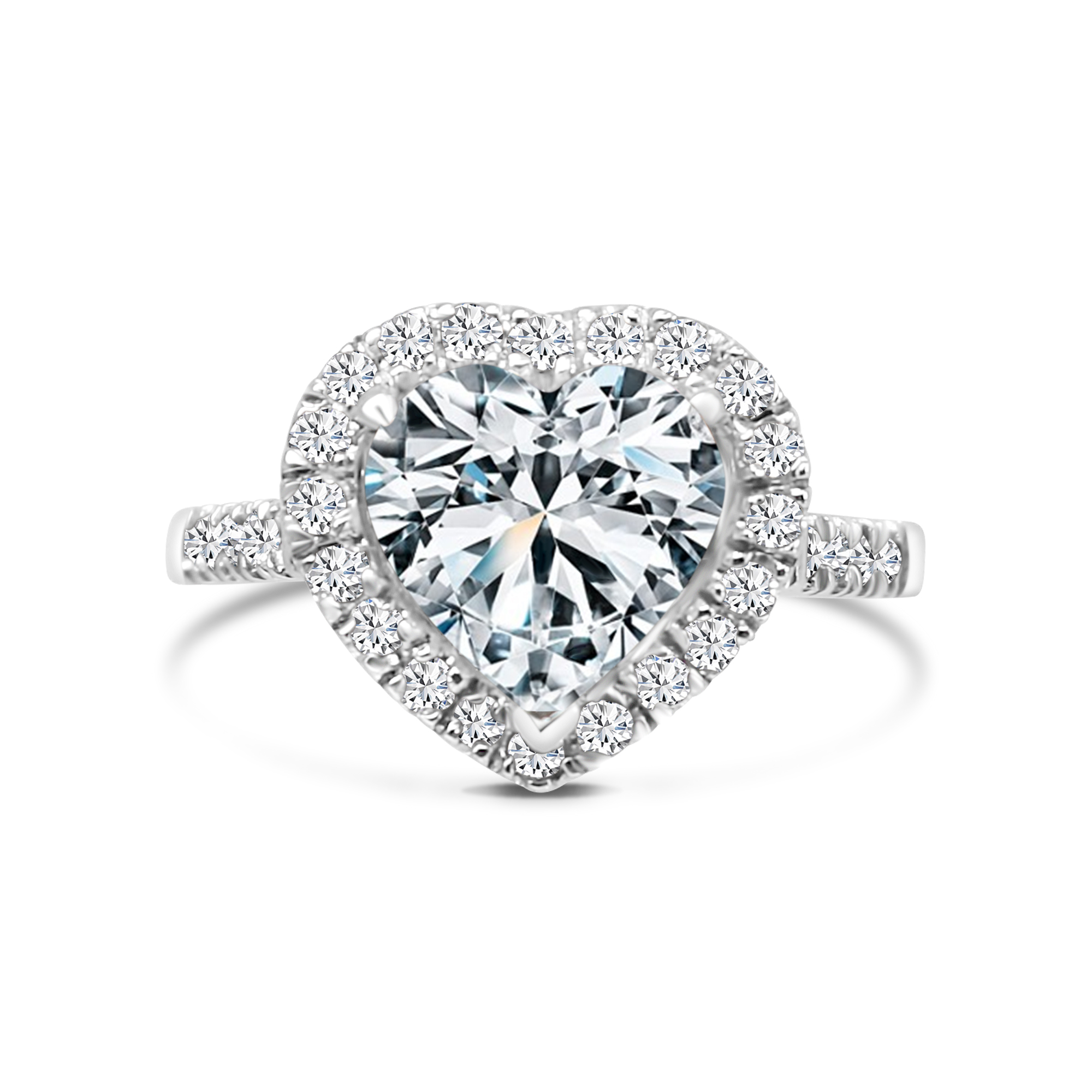 LOVELLE HEART HALO PAVE RING – 18 KARAATS