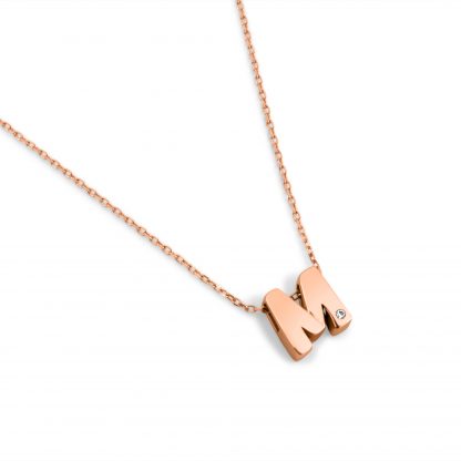 BLOCK INITIAL DIAMANTE CHAIN NECKLACE - Image 11