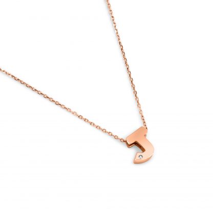BLOCK INITIAL DIAMANTE CHAIN NECKLACE - Image 5