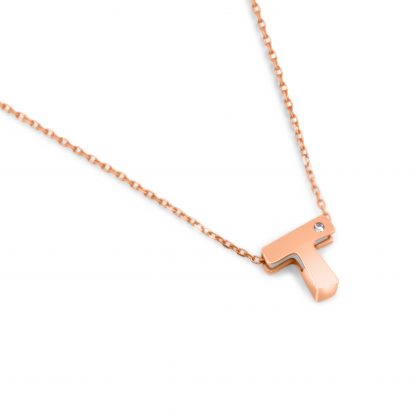 BLOCK INITIAL DIAMANTE CHAIN NECKLACE - Image 12