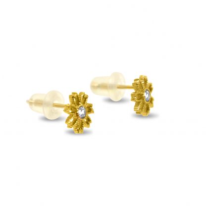 Floral Earring with Diamante - Image 2