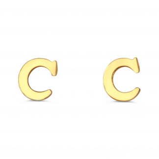 INITIAL STUD EARRING