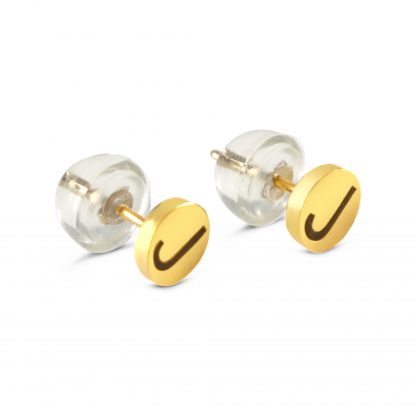 ROUND DISC INITIAL EARRING - Image 2