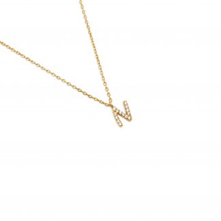 FULL DIAMANTE INITIAL CHAIN NECKLACE