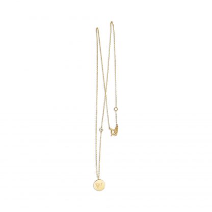 ROUND DISC INITIAL CHAIN NECKLACE - Image 2