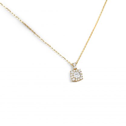 LUXURY DIAMANTE BLOCK PENDANT CHAIN NECKLACE
