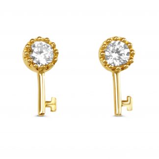 DAINTY KEY STUD EARRING
