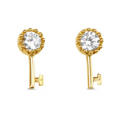 DAINTY KEY STUD EARRING