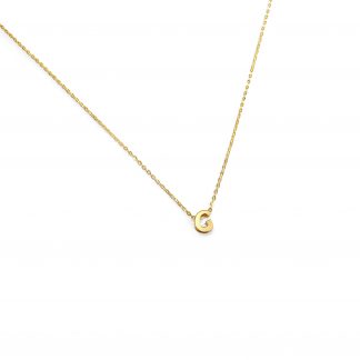 BLOCK INITIAL PENDANT CHAIN NECKLACE