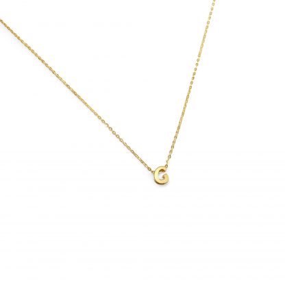 BLOCK INITIAL PENDANT CHAIN NECKLACE